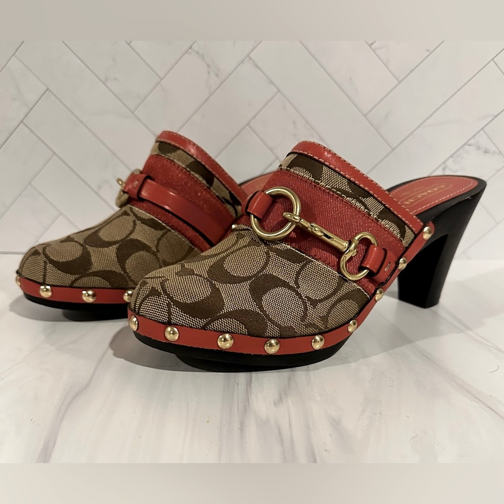 COACH

Women's Designer Brown and Orange Clogs
